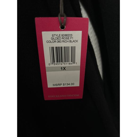 Vince Camuto Black Plus Top Embellished Collar Long Sleeve Sweater SZ 1X NWT - Picture 5 of 9